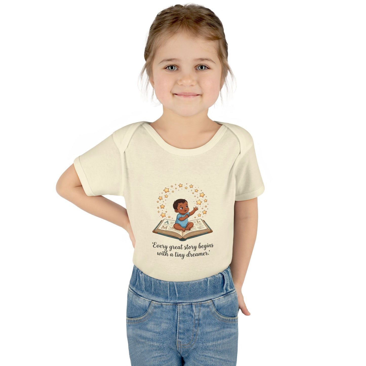 Baby Bodysuit - "Every Great Story Begins with a Tiny Dreamer" Illustrated Infant Onesie