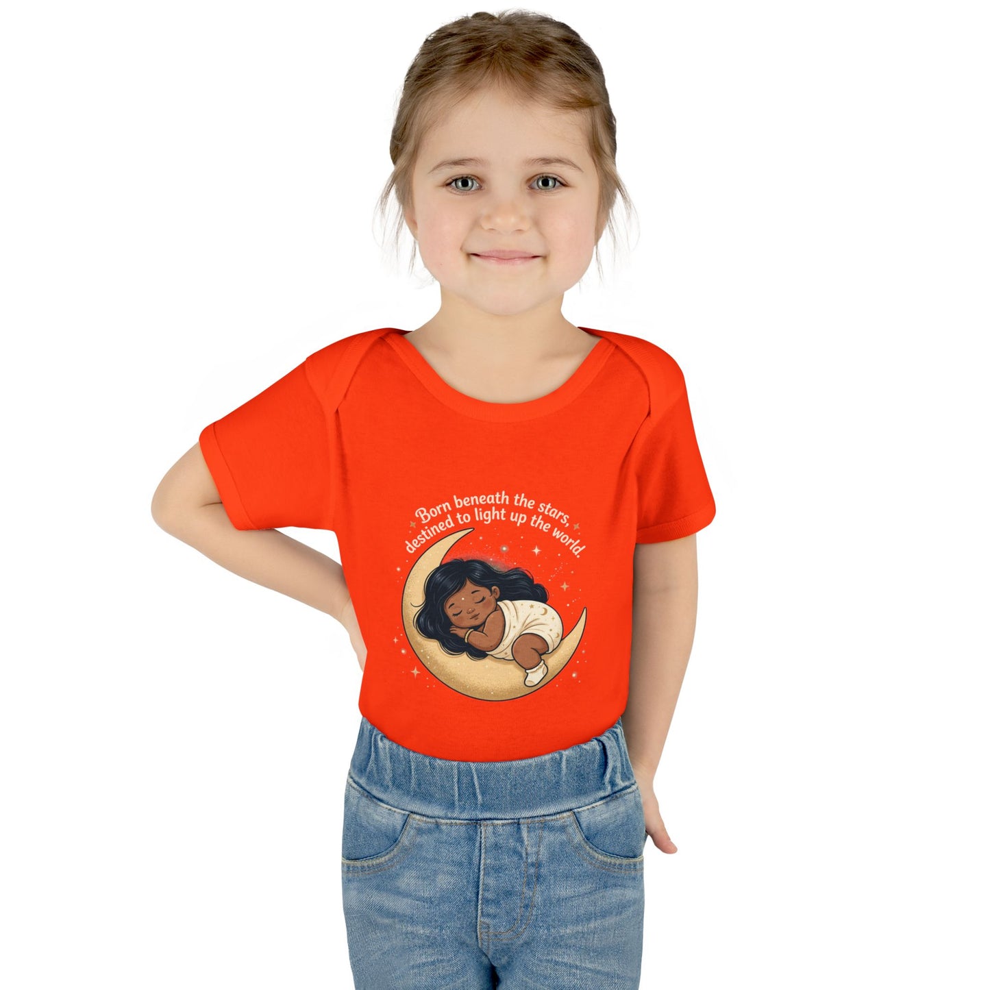 Newborn Moon Baby Bodysuit — "Born Beneath the Stars" Infant Onesie