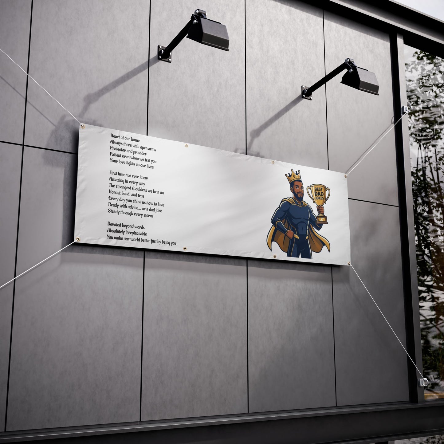 Best Dad Ever Vinyl Banner – Superhero Father Tribute with Poem