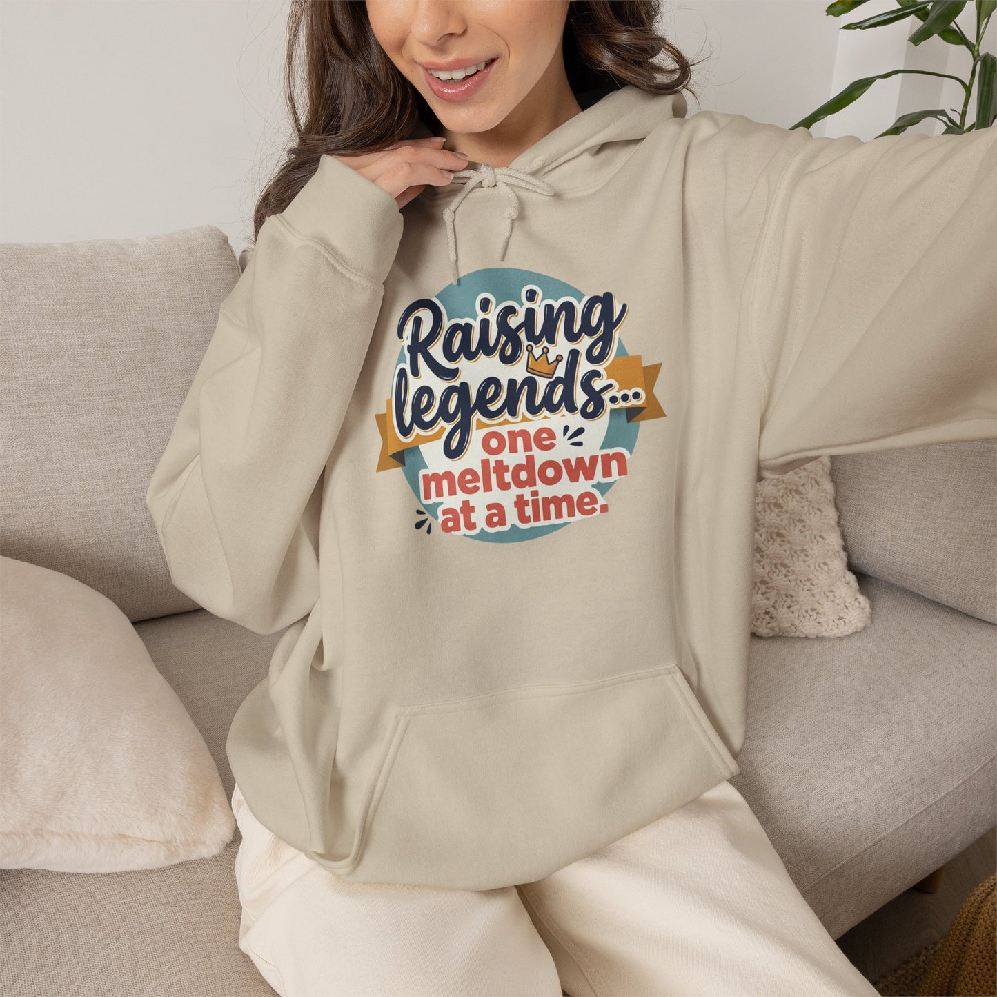 Hoodie — "Raising Legends... one meltdown at a time" Retro Parenthood Sweatshirt
