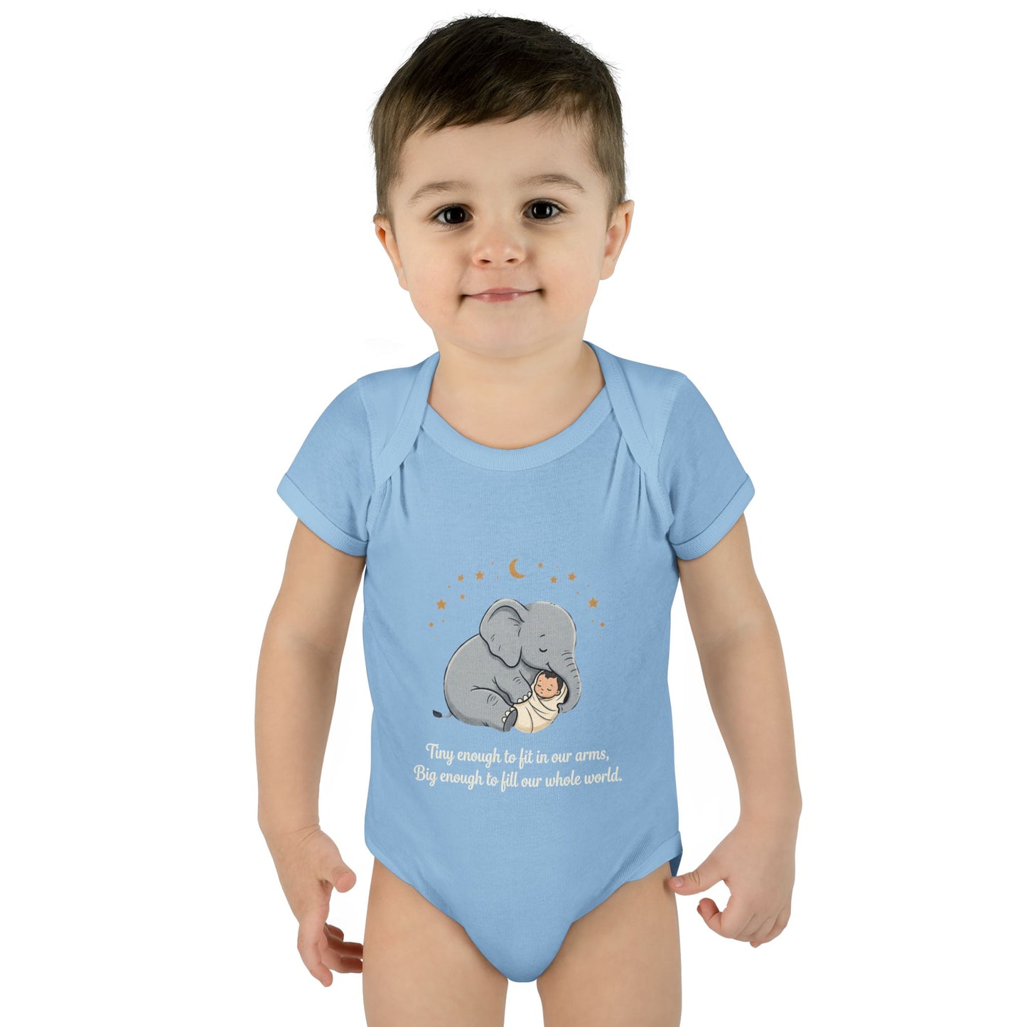 Elephant & Baby Nighttime Infant Bodysuit — Cute Nursery Sleepwear