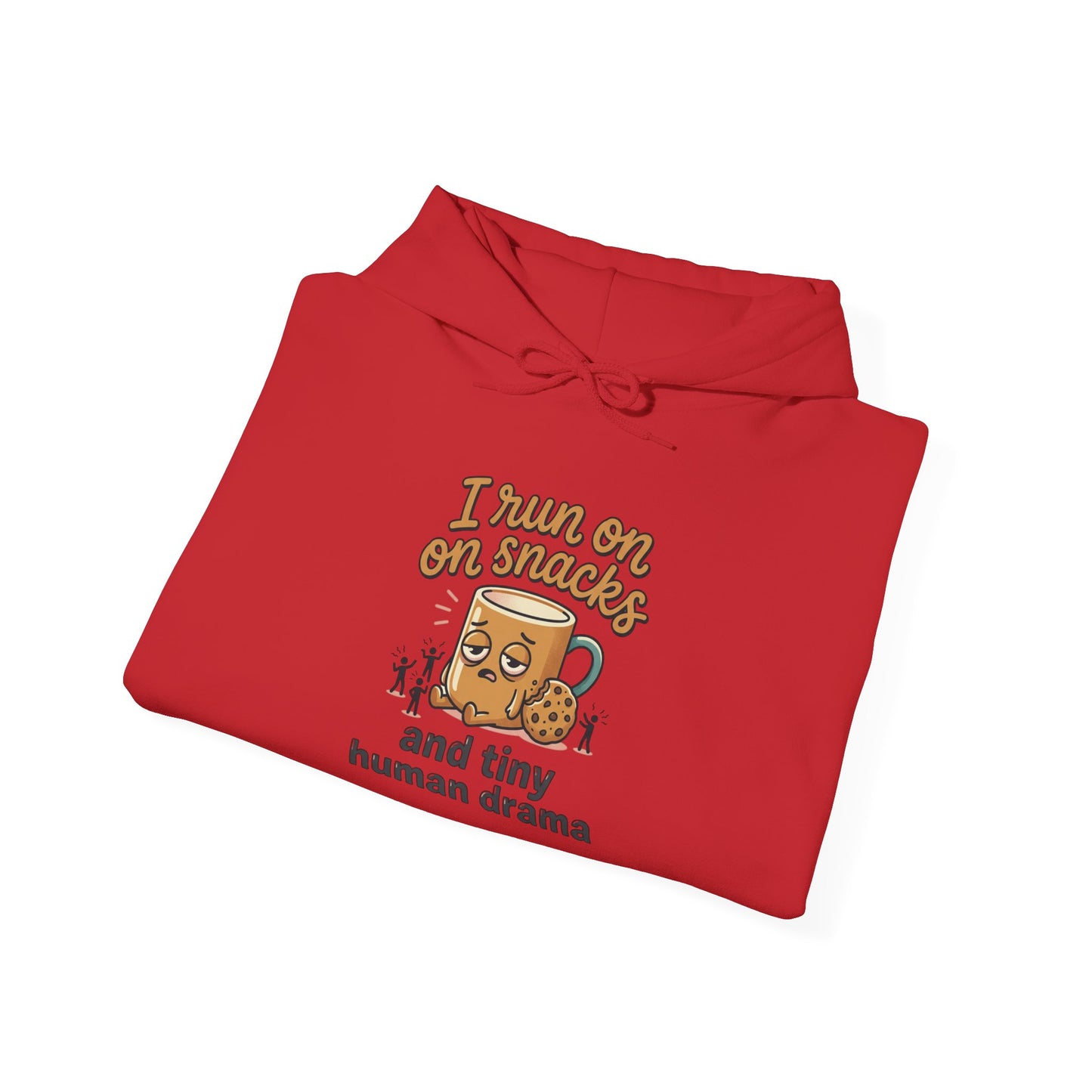 Coffee Mug Hoodie - "I Run on Coffee and Tiny Human Drama" Funny Mom Sweatshirt