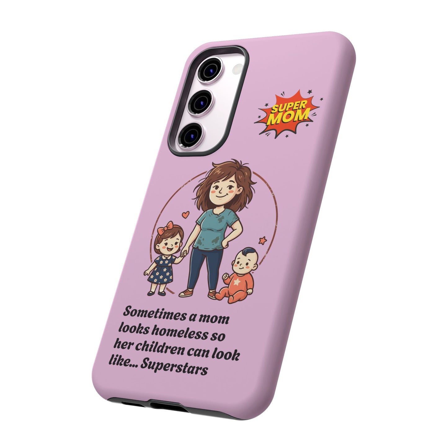 Super Mom Phone Case | Pink Phone Case, Mom Quote