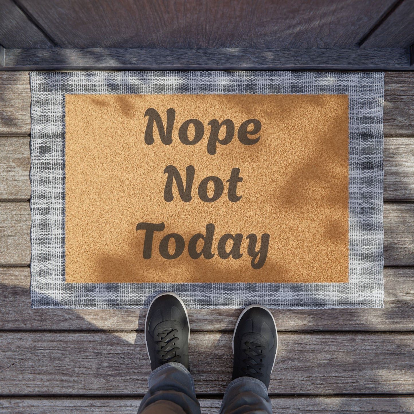 Nope Not Today Doormat - Funny Welcome Mat for Home, Apartment & Gifts