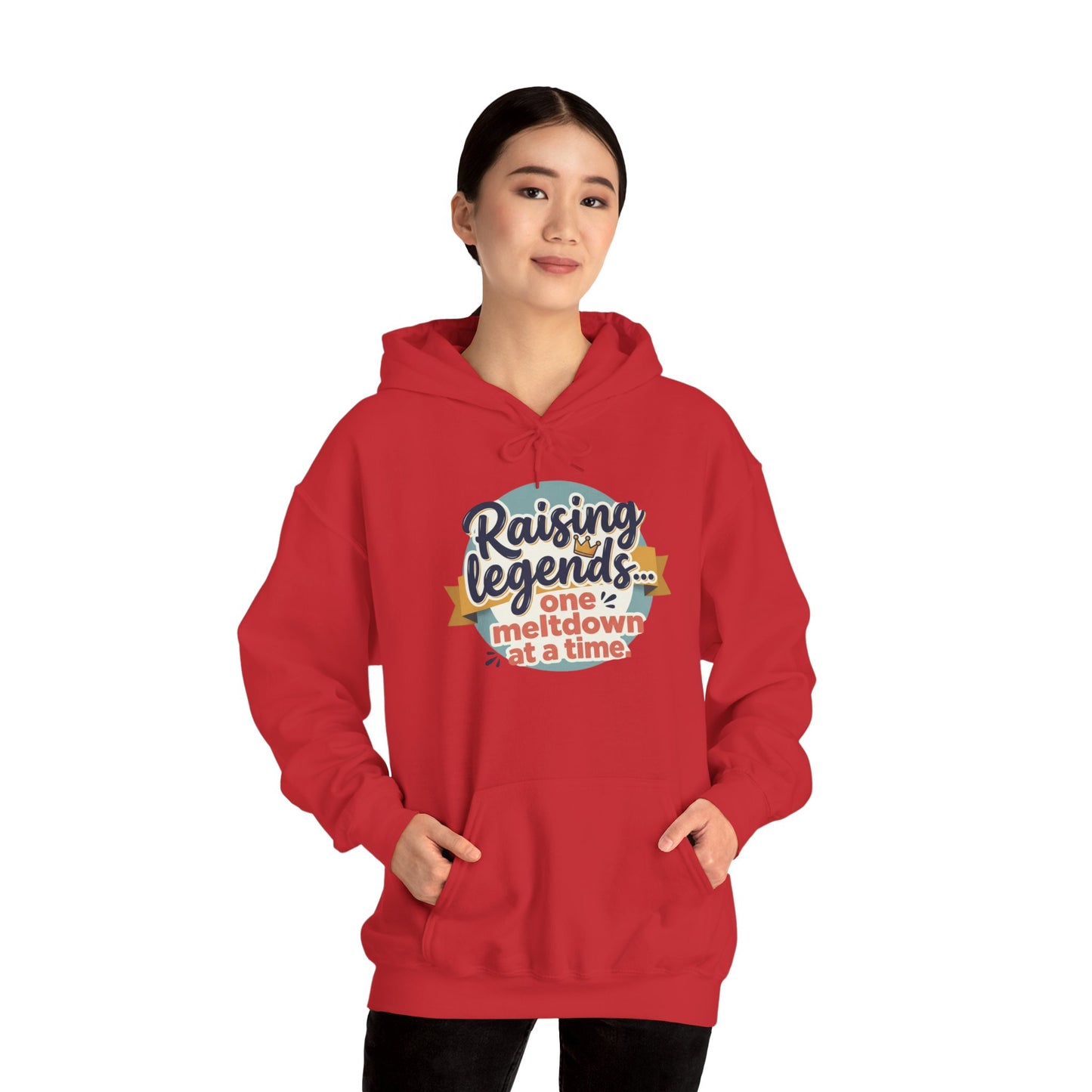 Hoodie — "Raising Legends... one meltdown at a time" Retro Parenthood Sweatshirt