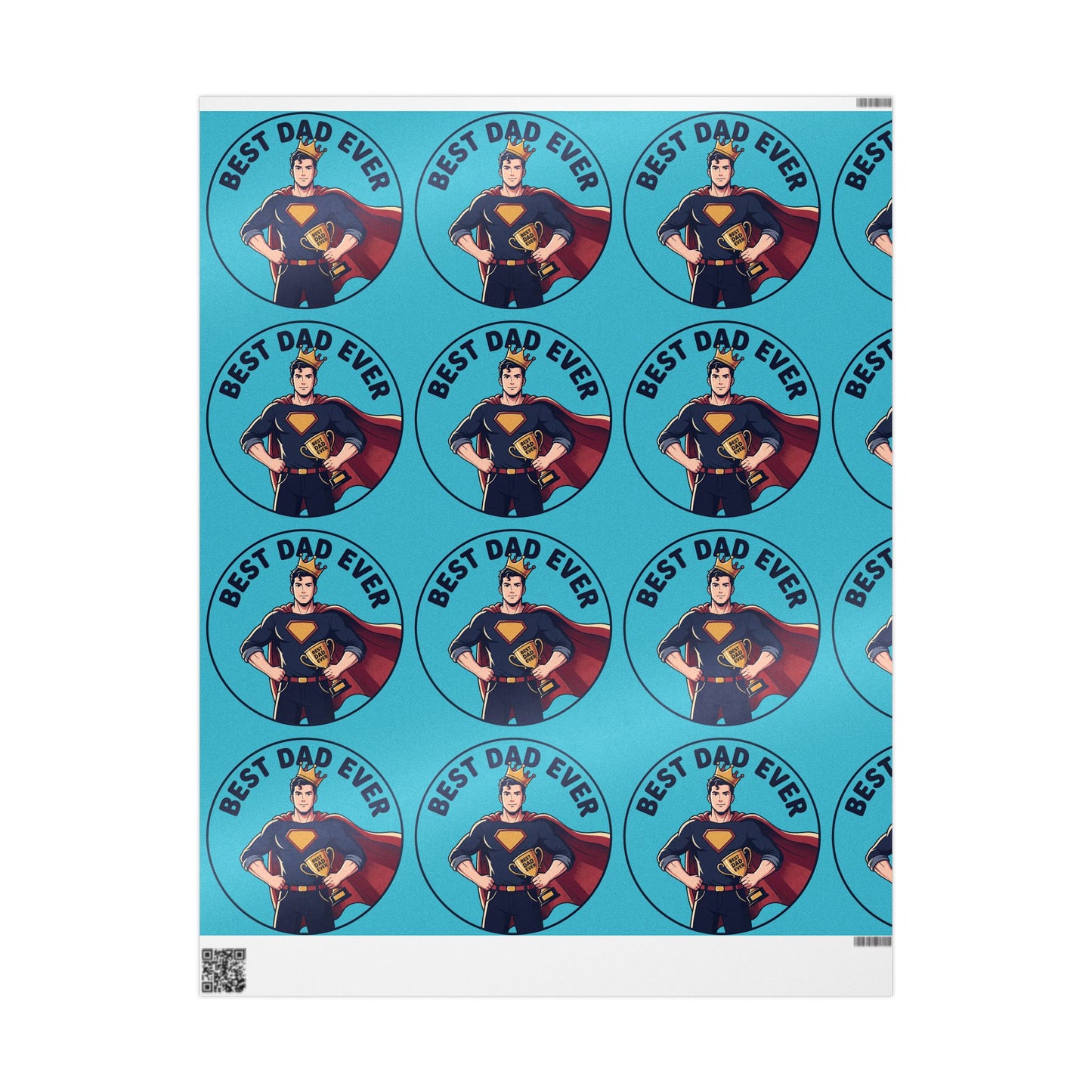 Best Dad Ever Superhero Wrapping Paper — Father's Day Gift Wrap