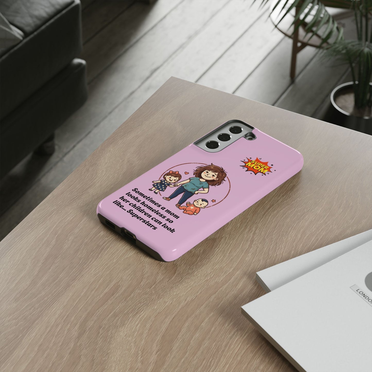 Super Mom Phone Case | Pink Phone Case, Mom Quote