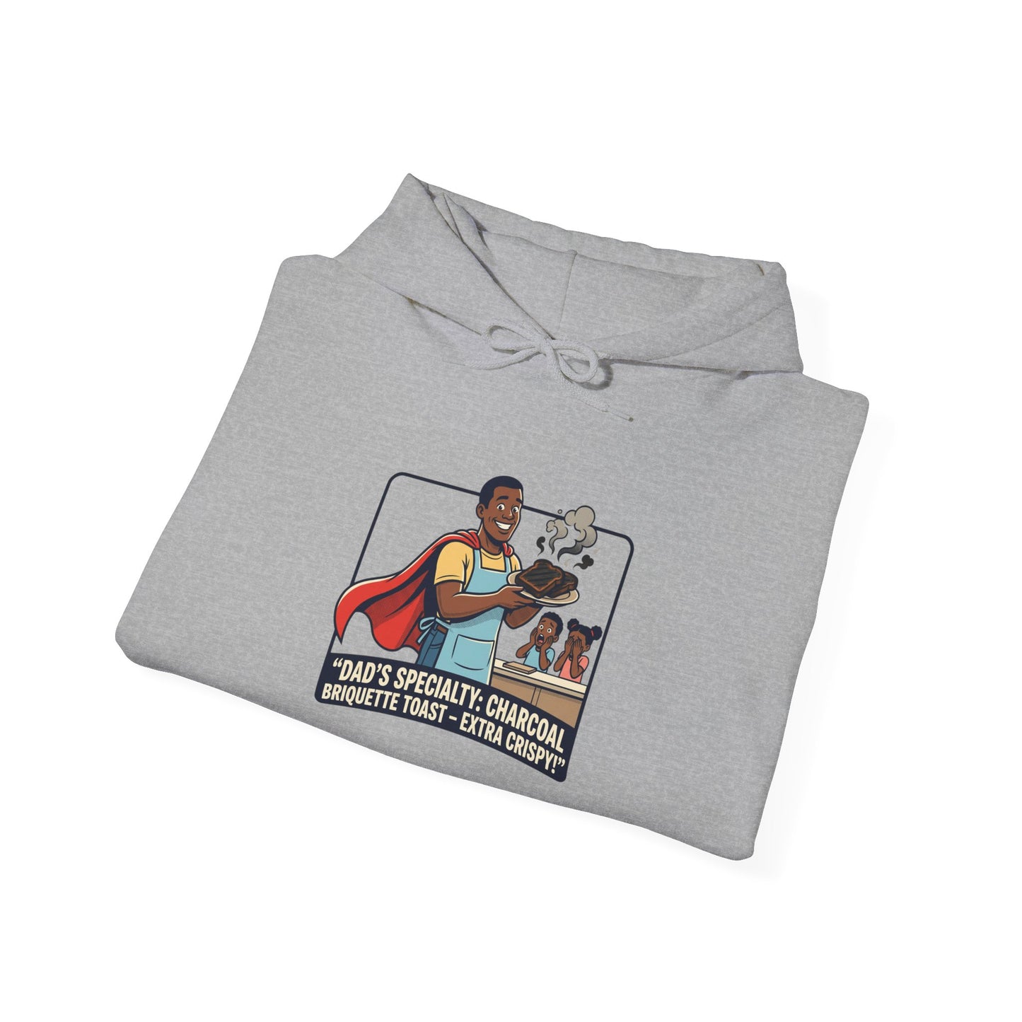 Hoodie — 'Dad's Specialty Charcoal Grilled Toast' Retro BBQ Chef Graphic