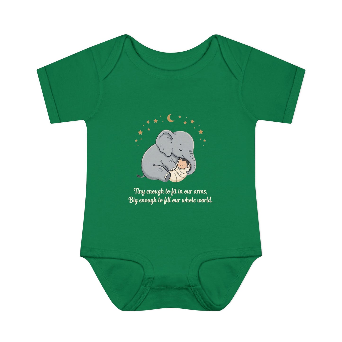 Elephant & Baby Nighttime Infant Bodysuit — Cute Nursery Sleepwear