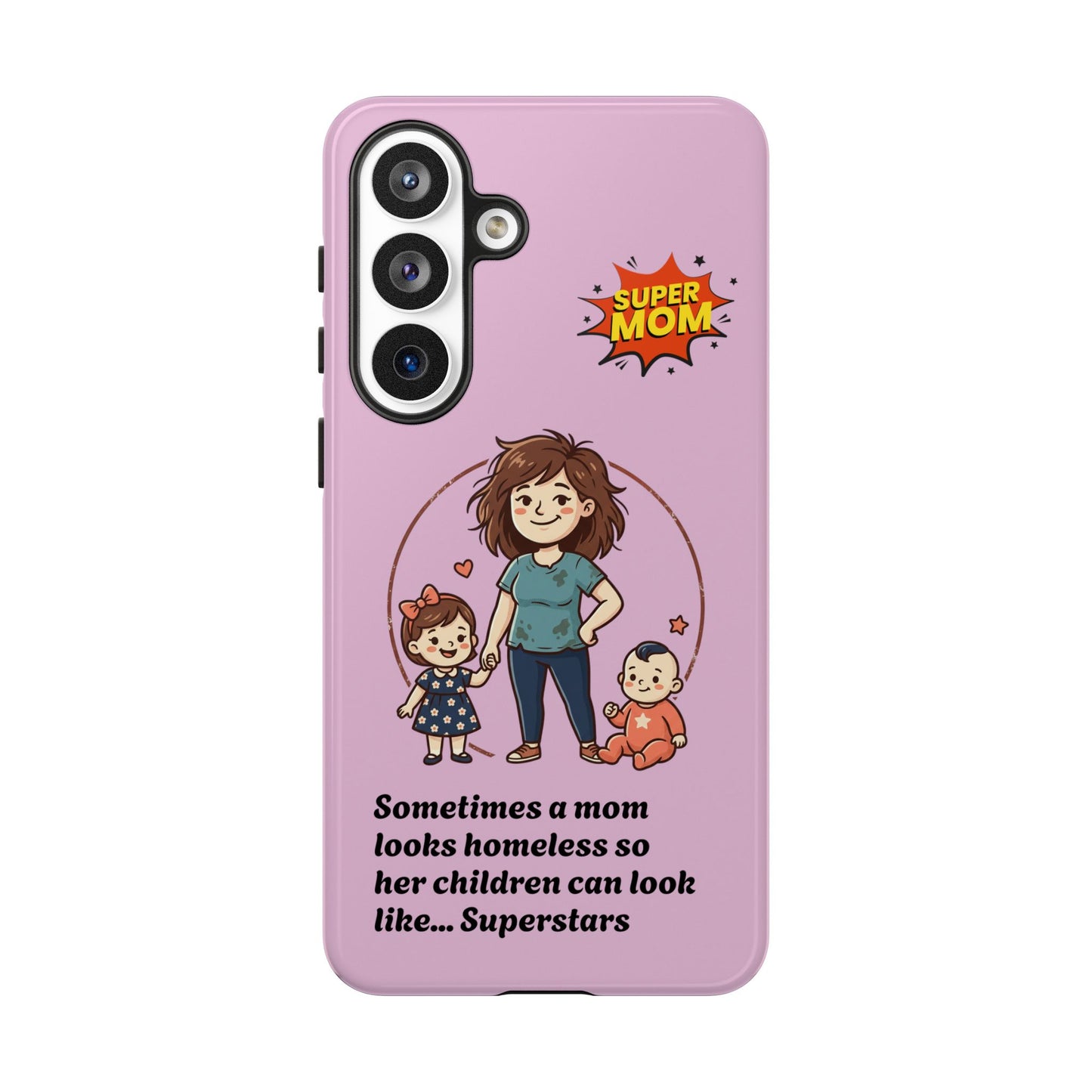Super Mom Phone Case | Pink Phone Case, Mom Quote