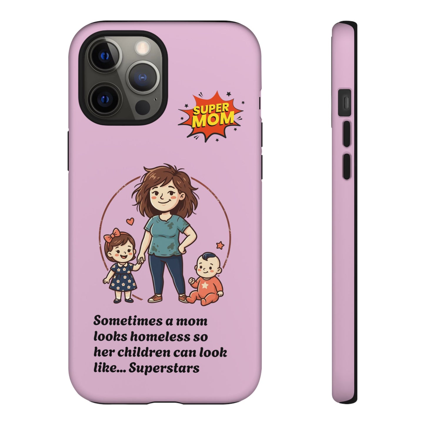 Super Mom Phone Case | Pink Phone Case, Mom Quote