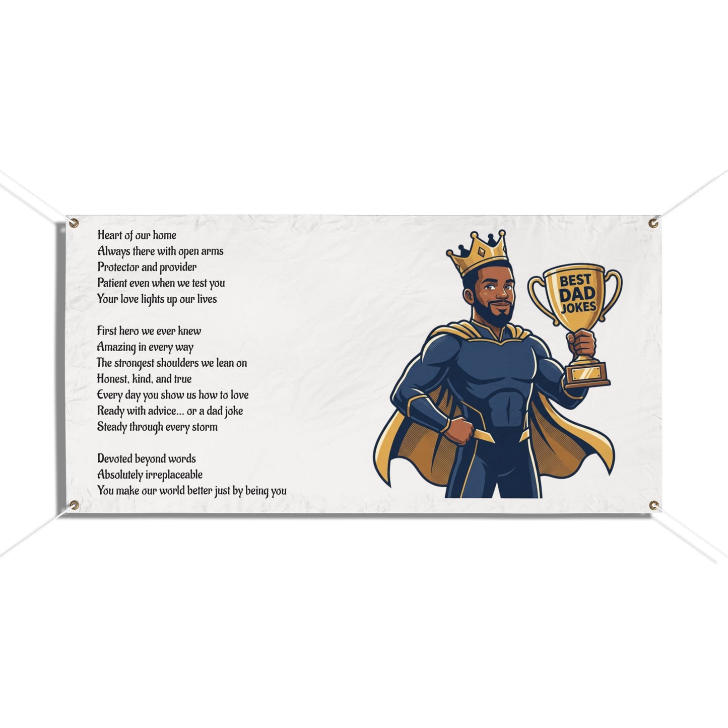 Best Dad Ever Vinyl Banner – Superhero Father Tribute with Poem