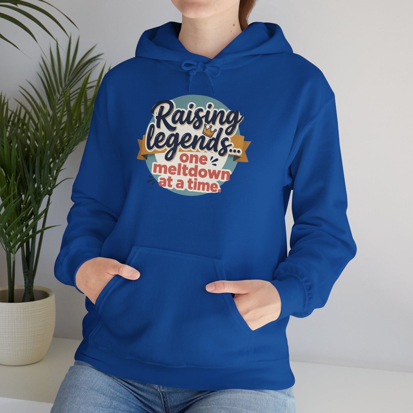 Hoodie — "Raising Legends... one meltdown at a time" Retro Parenthood Sweatshirt