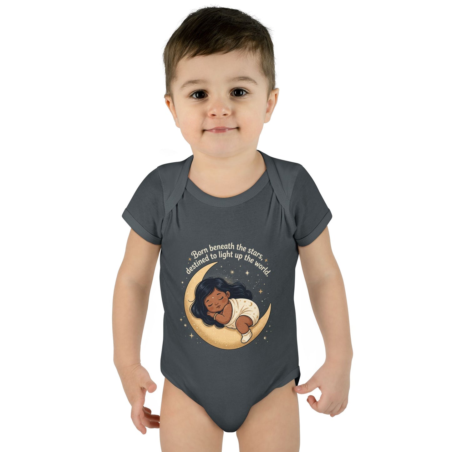 Newborn Moon Baby Bodysuit — "Born Beneath the Stars" Infant Onesie