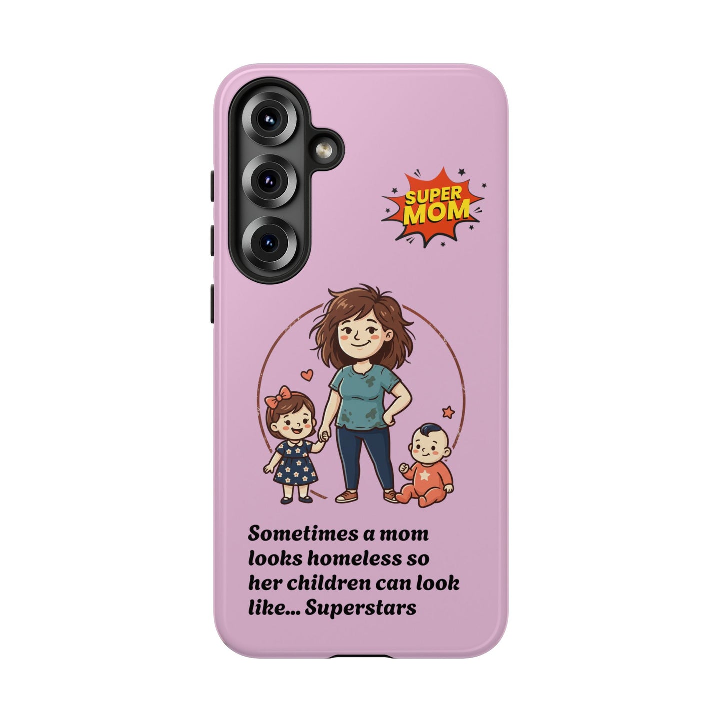 Super Mom Phone Case | Pink Phone Case, Mom Quote