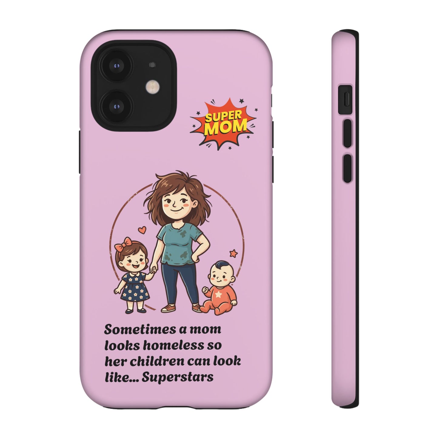Super Mom Phone Case | Pink Phone Case, Mom Quote