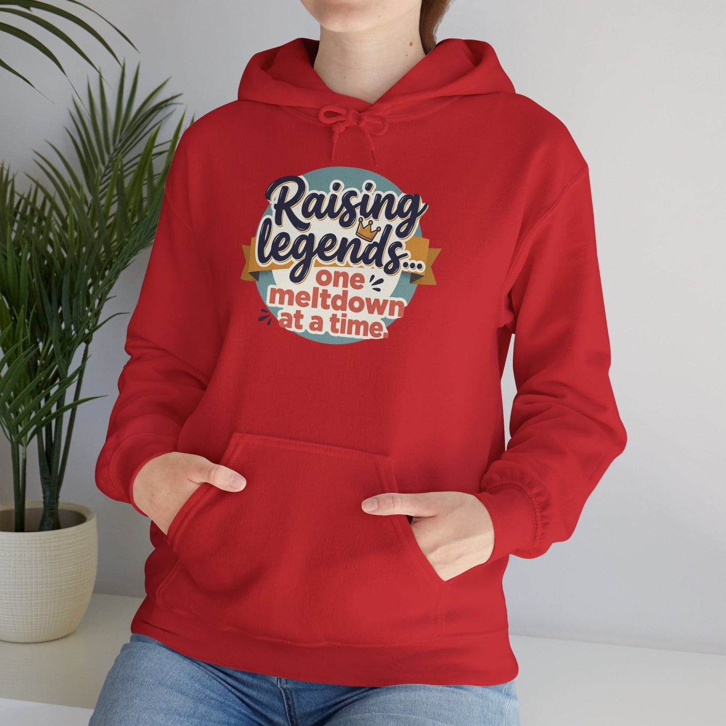 Hoodie — "Raising Legends... one meltdown at a time" Retro Parenthood Sweatshirt