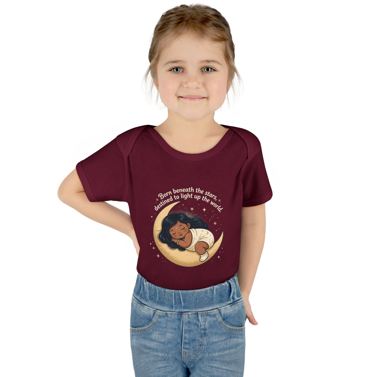 Newborn Moon Baby Bodysuit — "Born Beneath the Stars" Infant Onesie