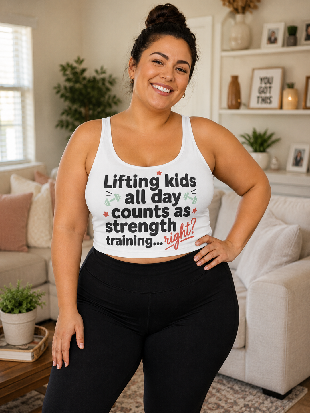 Sports Bra — “Lifting Kids All Day Counts as Strength Training… Right?” Active Mom Workout Top