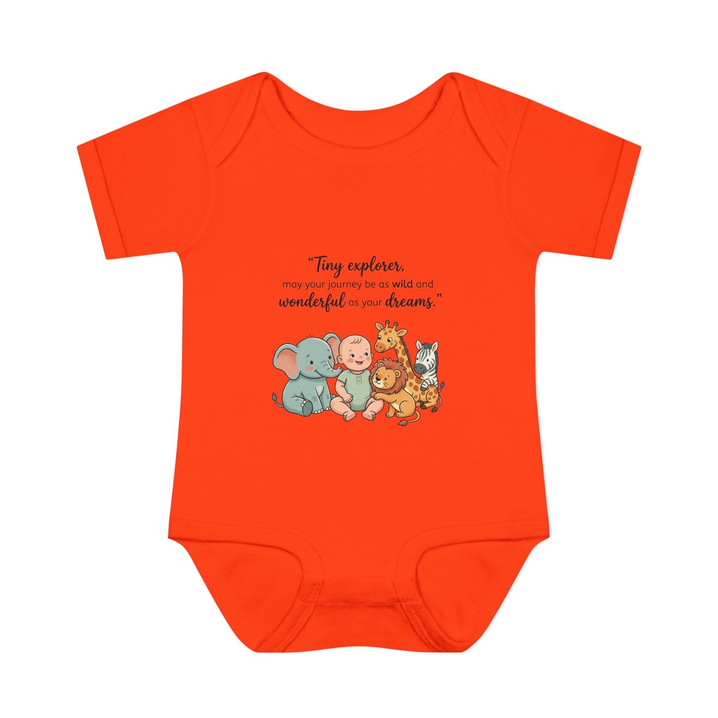 Baby Bodysuit — "Tiny Explorer" Cute Animal Nursery Onesie