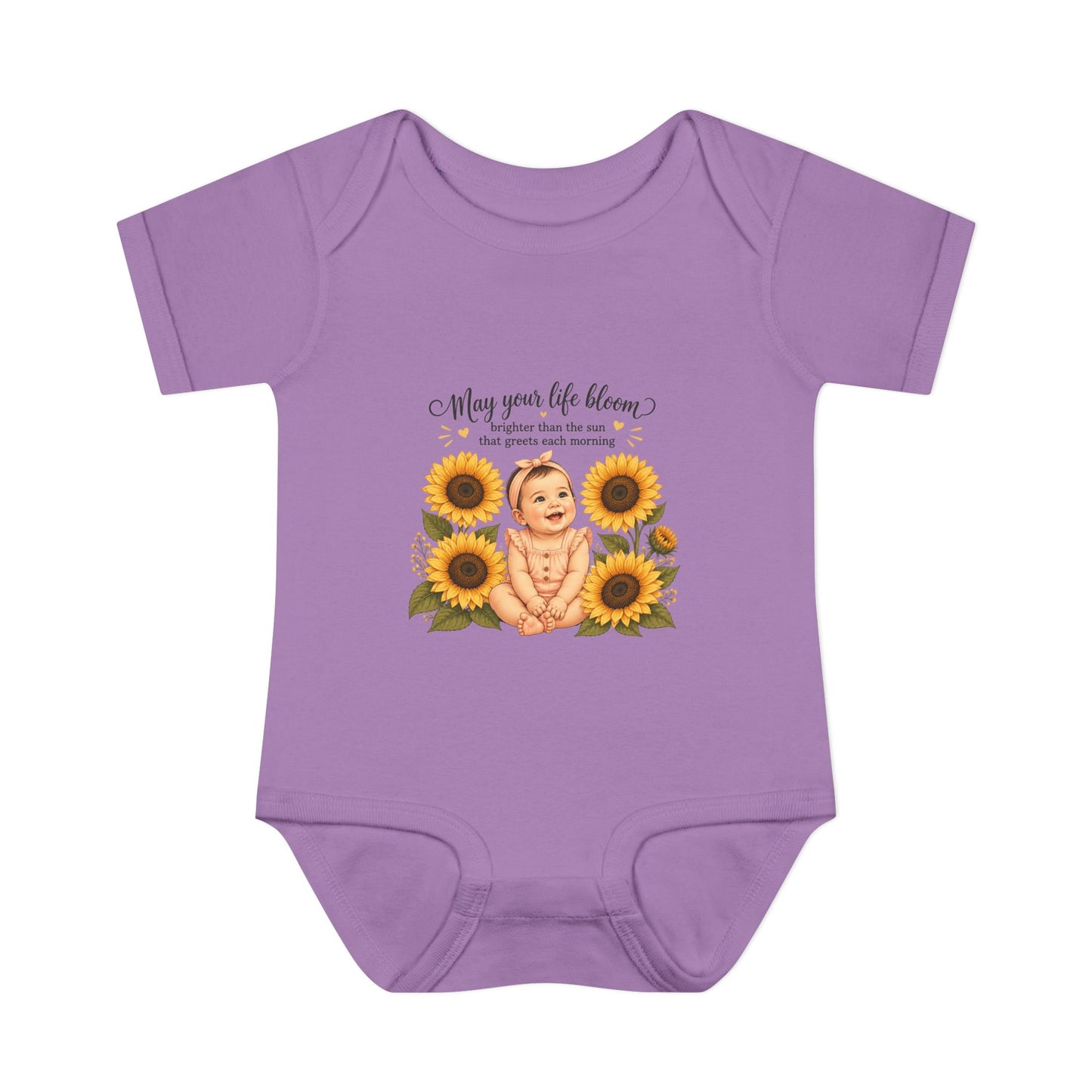 Sunflower Baby Bodysuit – "May Your Life Bloom" Infant Onesie