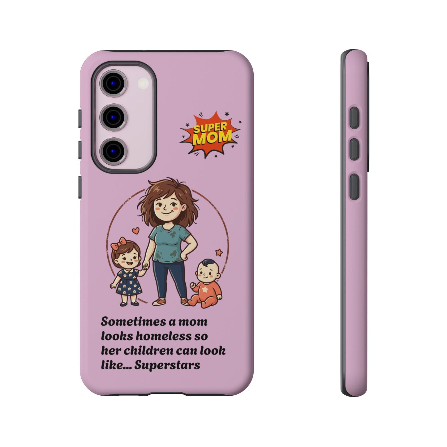 Super Mom Phone Case | Pink Phone Case, Mom Quote