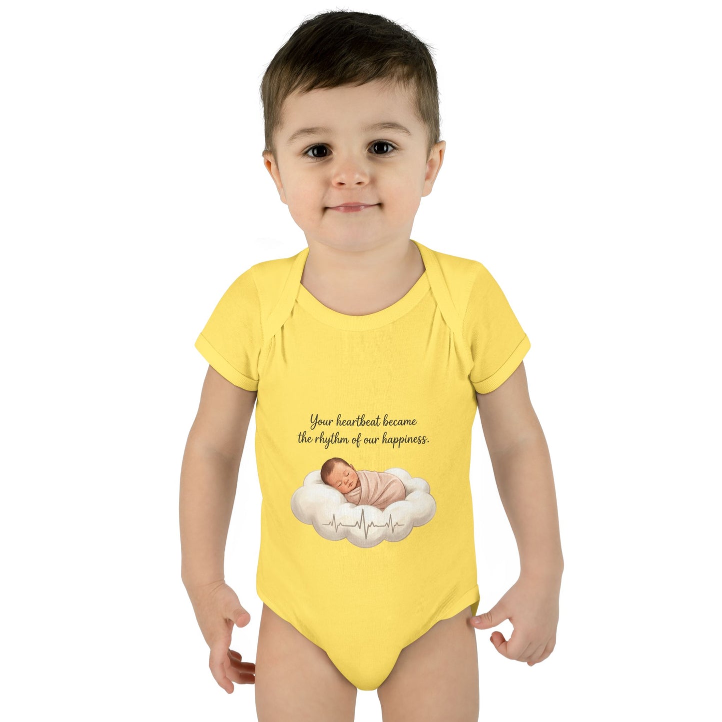 Infant Bodysuit — "Your heartbeat became the rhythm of our happiness" Newborn Baby Gift