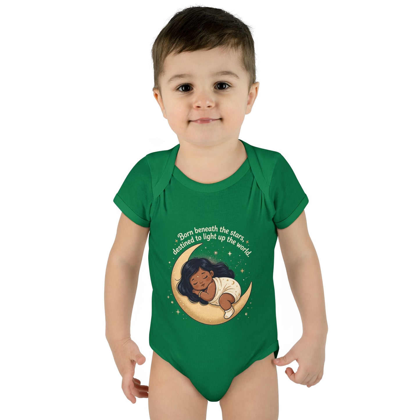 Newborn Moon Baby Bodysuit — "Born Beneath the Stars" Infant Onesie
