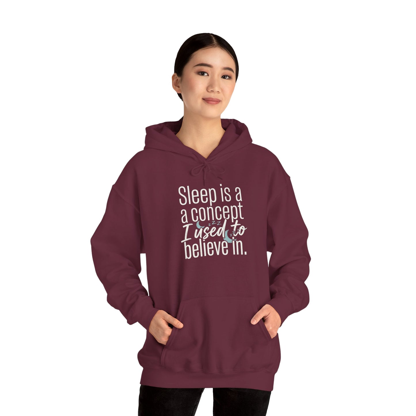 Sleep Is a Concept Hoodie – Funny Insomnia Quote Pullover