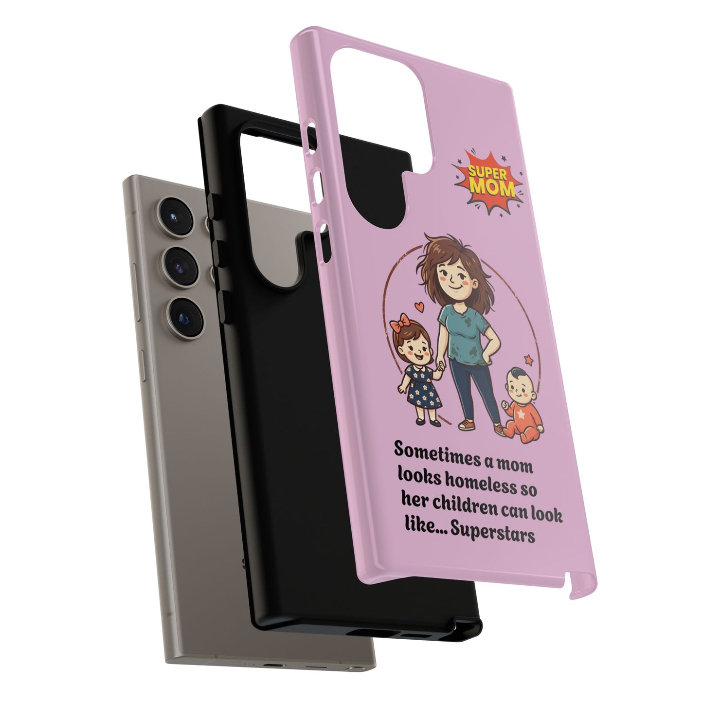 Super Mom Phone Case | Pink Phone Case, Mom Quote