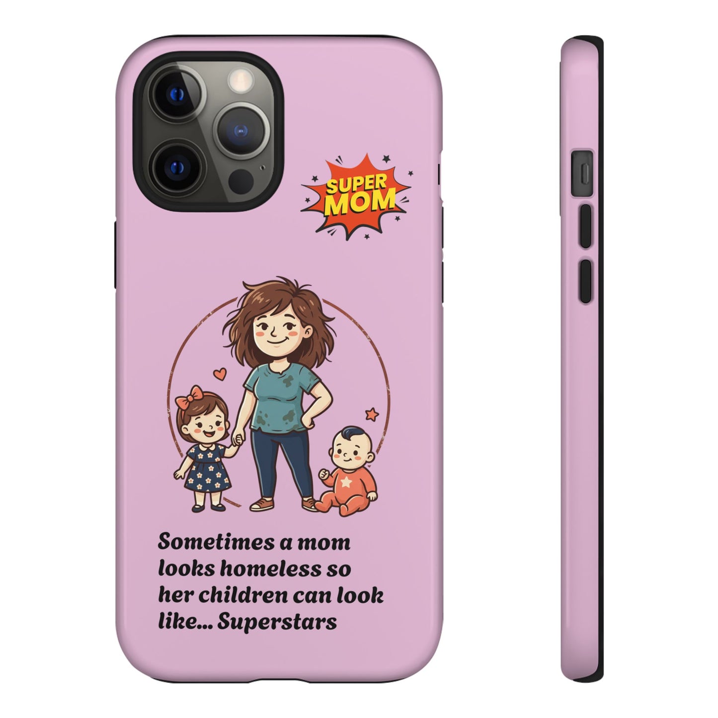 Super Mom Phone Case | Pink Phone Case, Mom Quote