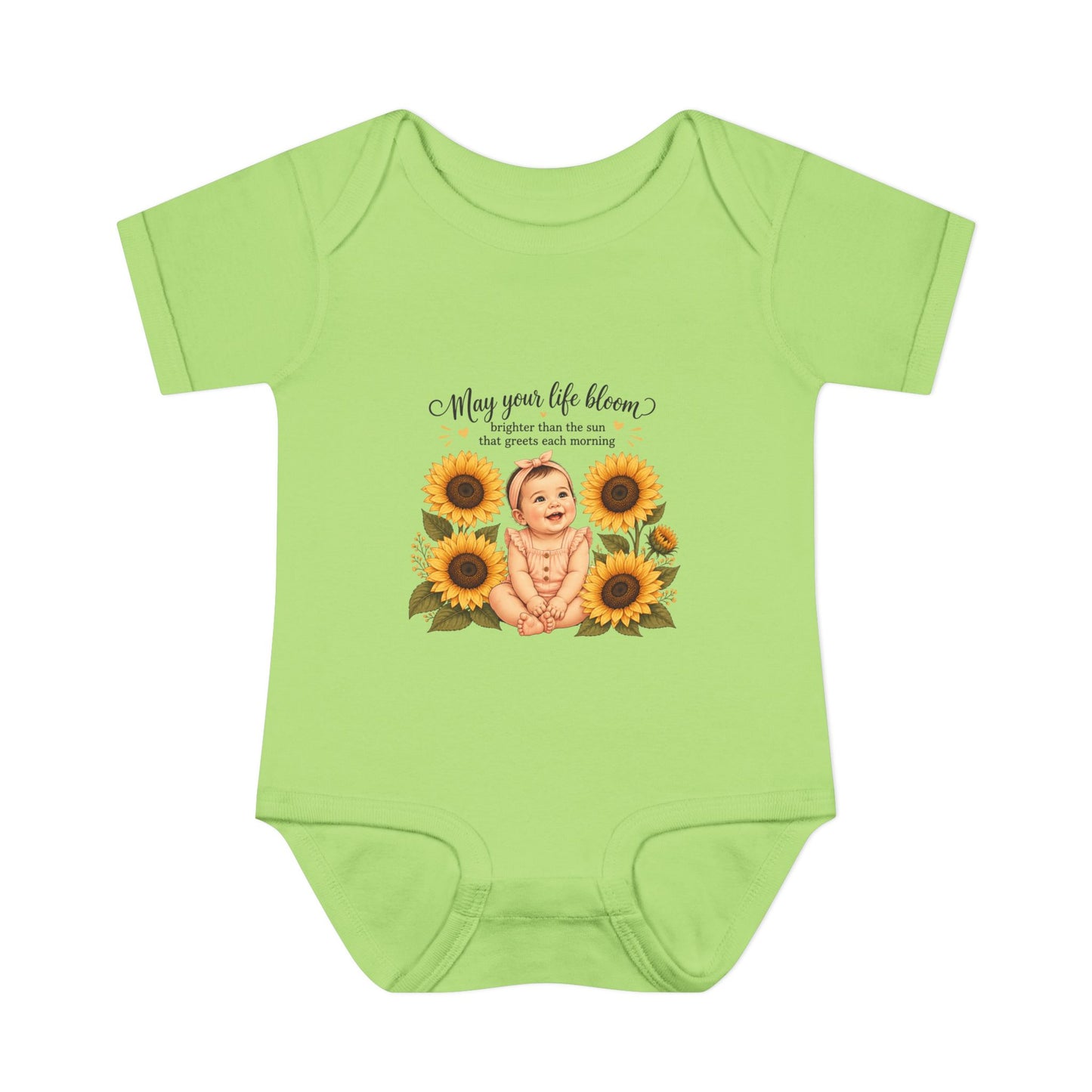 Sunflower Baby Bodysuit – "May Your Life Bloom" Infant Onesie