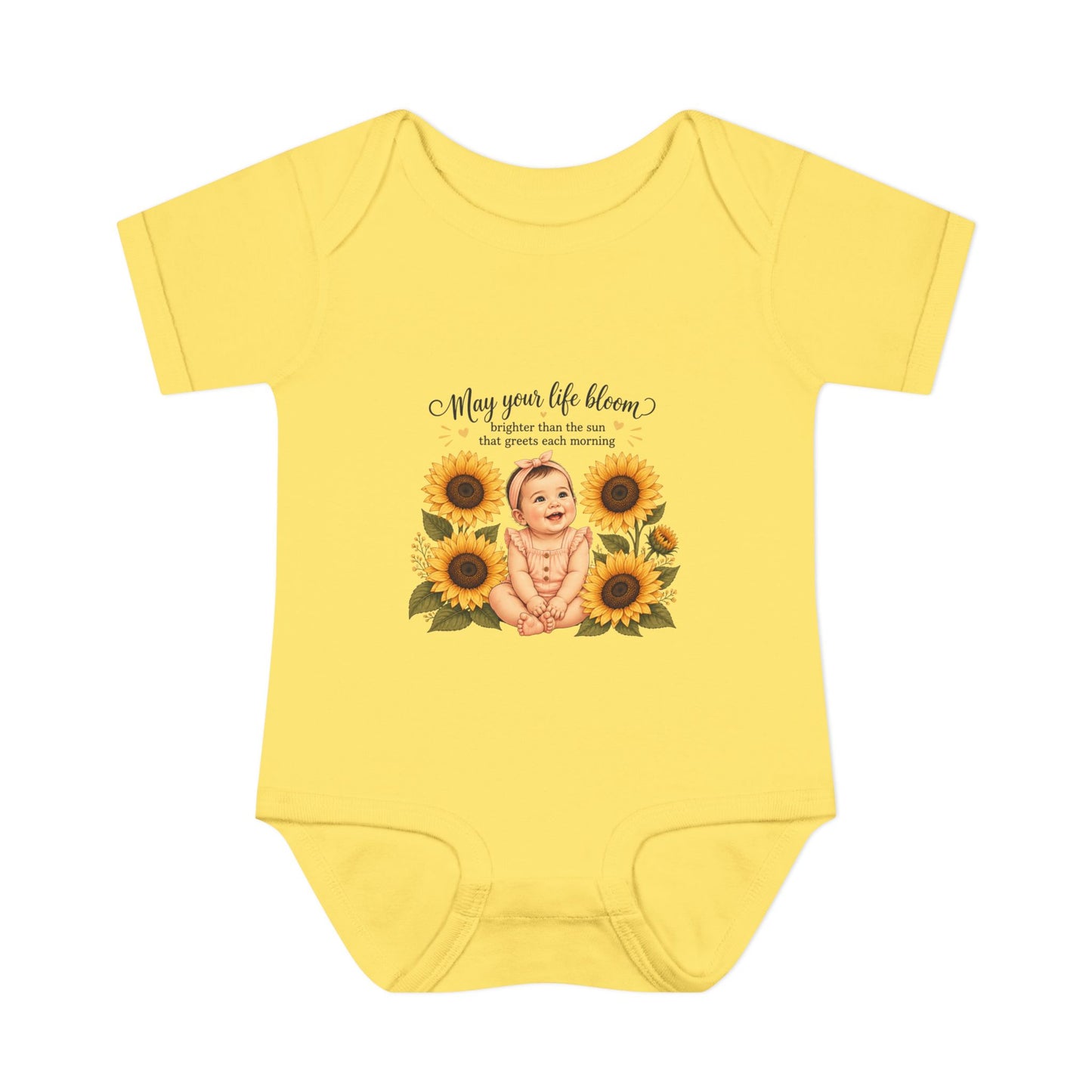 Sunflower Baby Bodysuit – "May Your Life Bloom" Infant Onesie