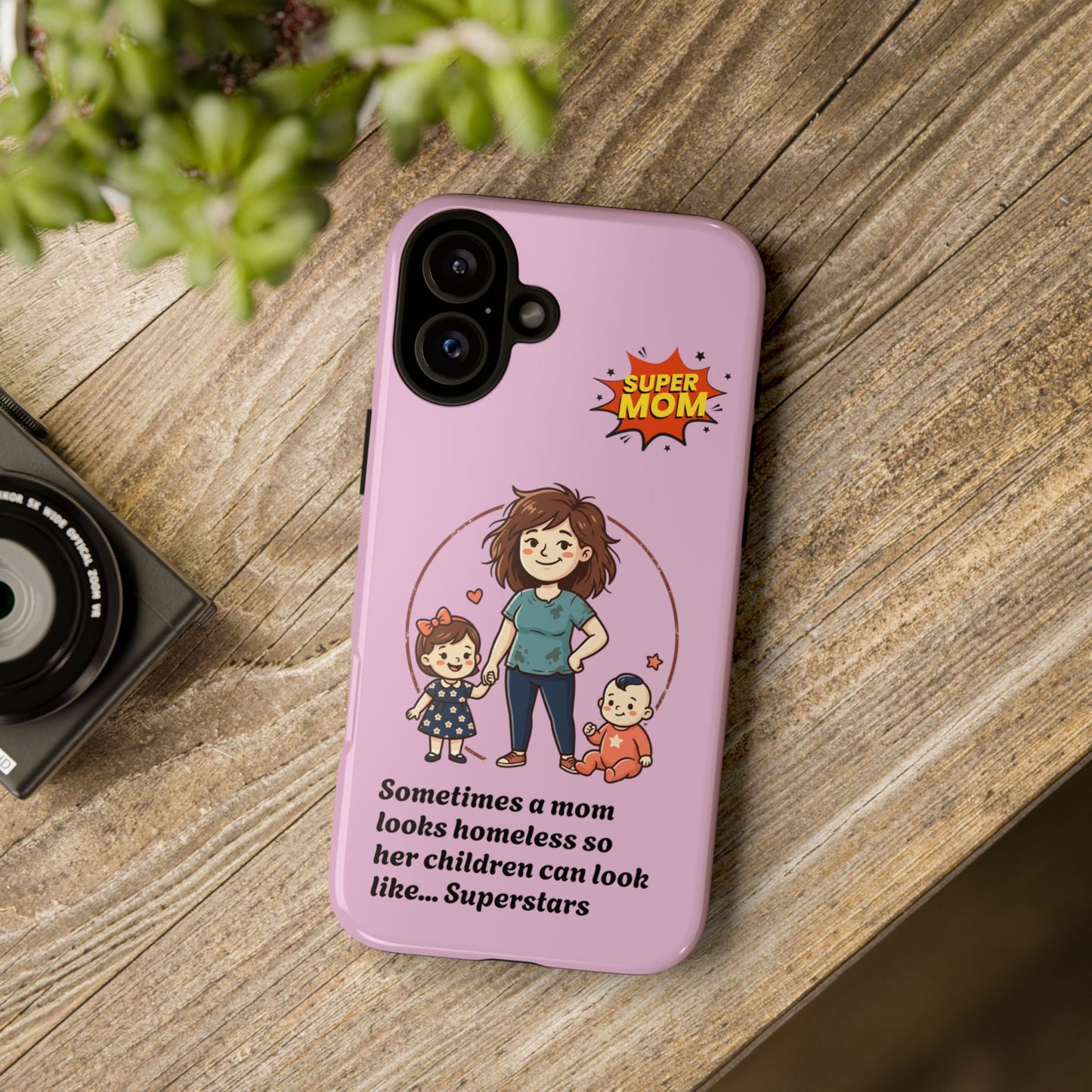 Super Mom Phone Case | Pink Phone Case, Mom Quote