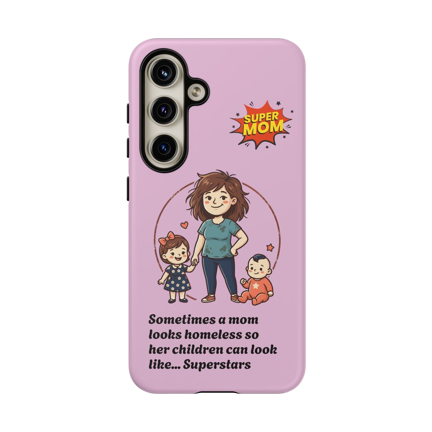 Super Mom Phone Case | Pink Phone Case, Mom Quote