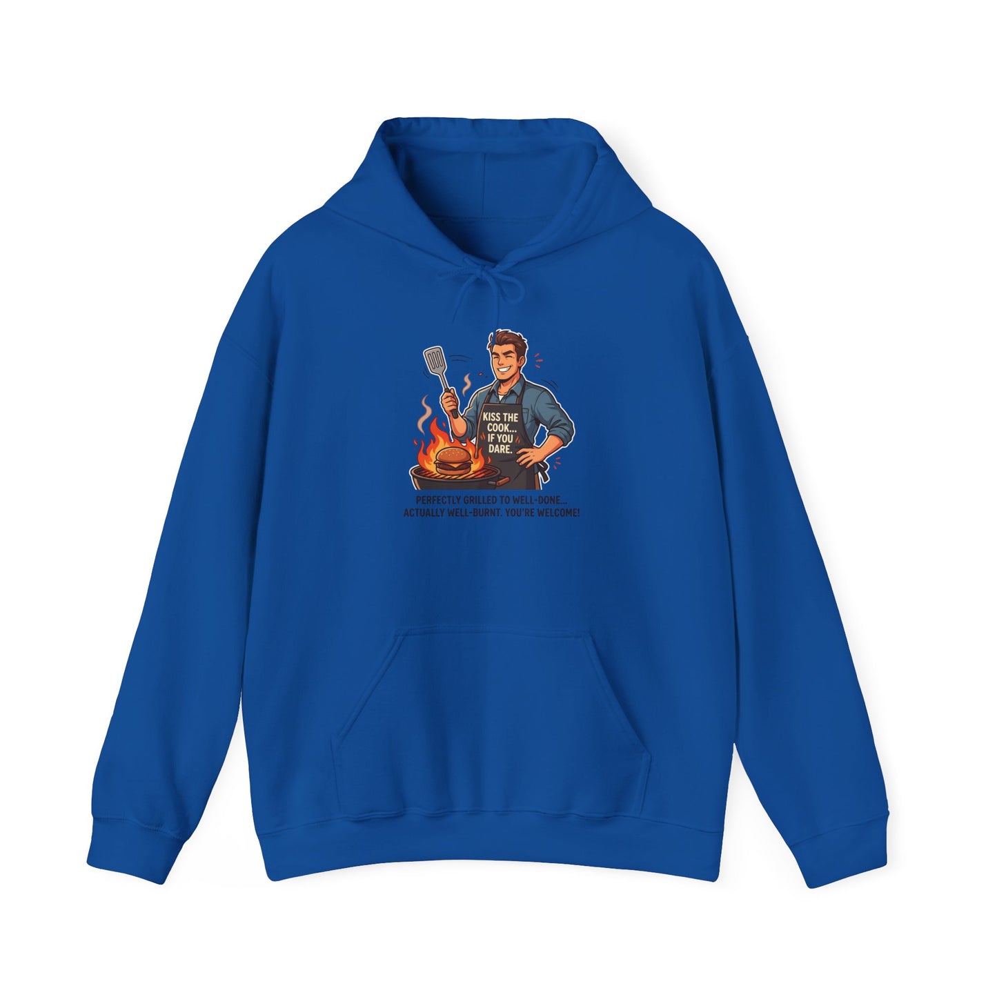 Hoodie – Vintage Grillmaster BBQ Sweatshirt ("Perfectly Grilled...Actually I Just Set It Ablaze")