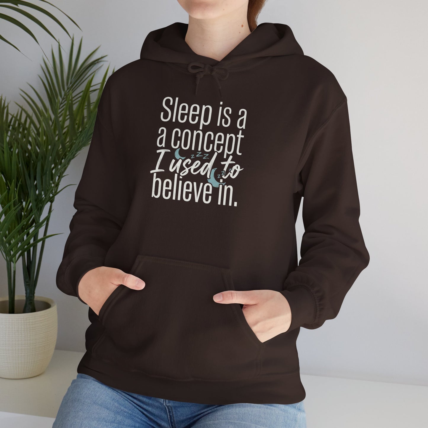 Sleep Is a Concept Hoodie – Funny Insomnia Quote Pullover