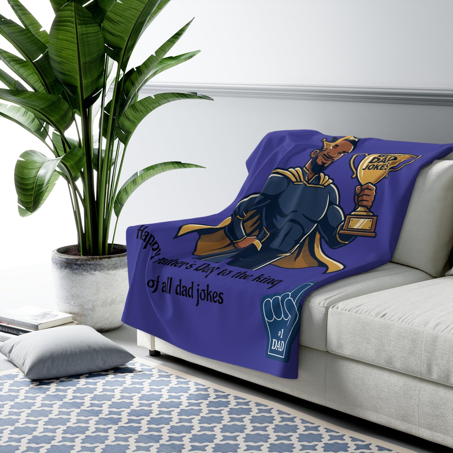 Dad Fleece Blanket | dad quote, illustration