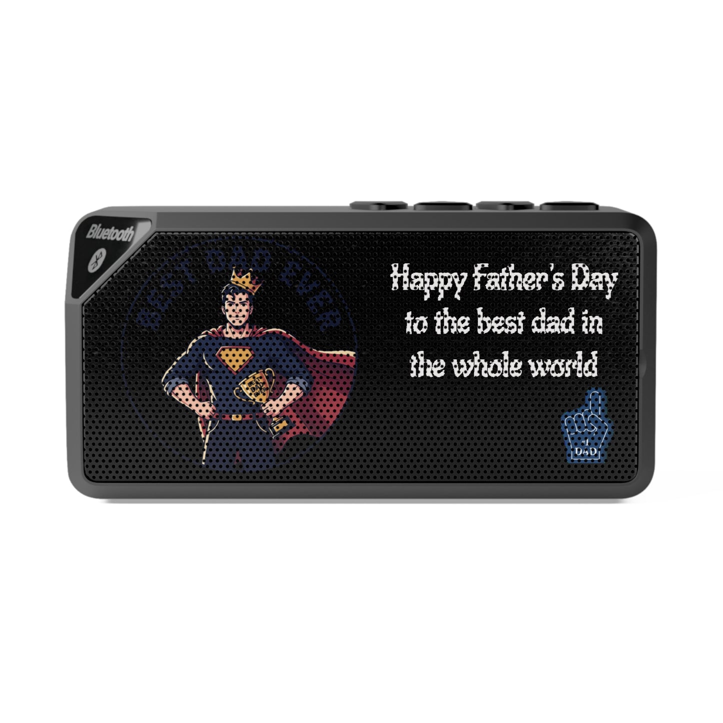 Bluetooth Speaker — "Happy Father's Day to the best dad in the whole world" Superhero Design