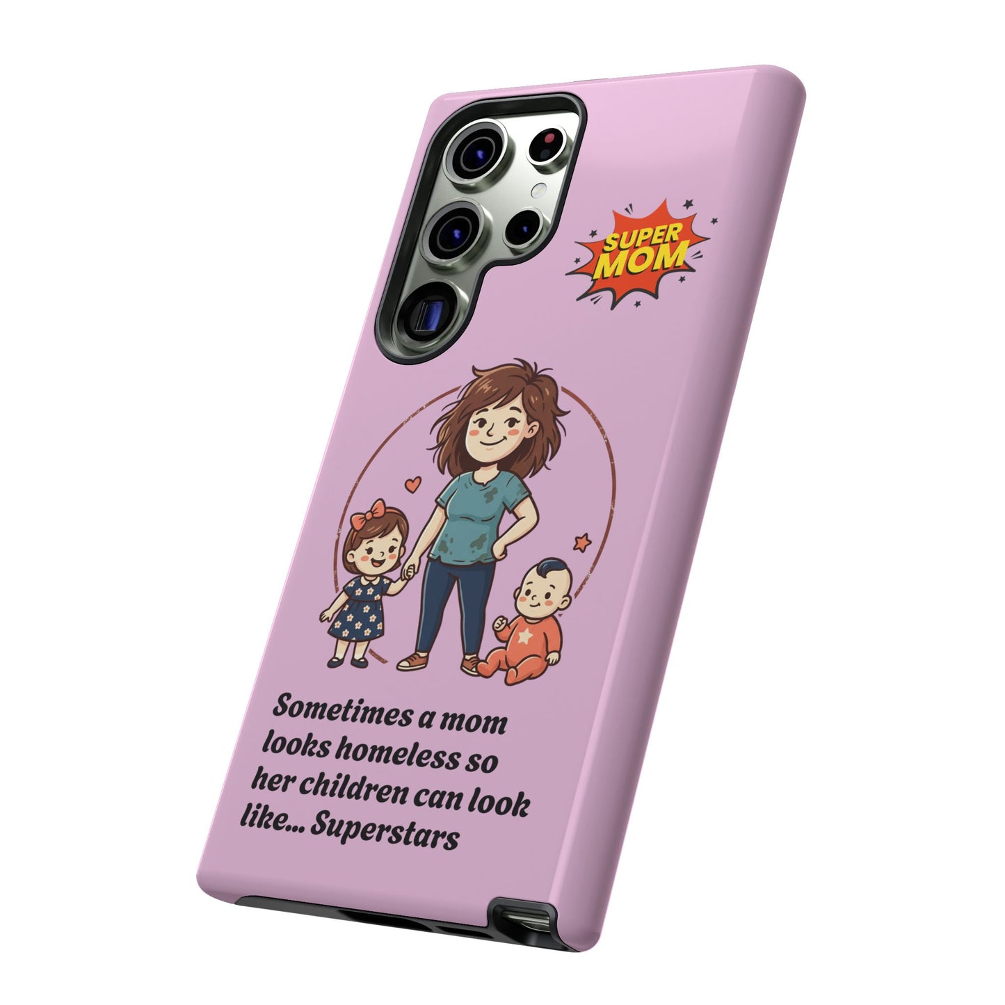 Super Mom Phone Case | Pink Phone Case, Mom Quote