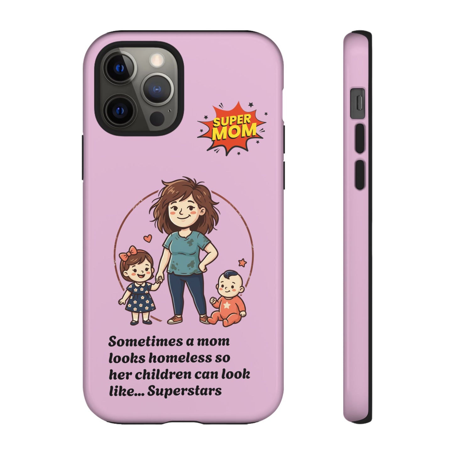 Super Mom Phone Case | Pink Phone Case, Mom Quote