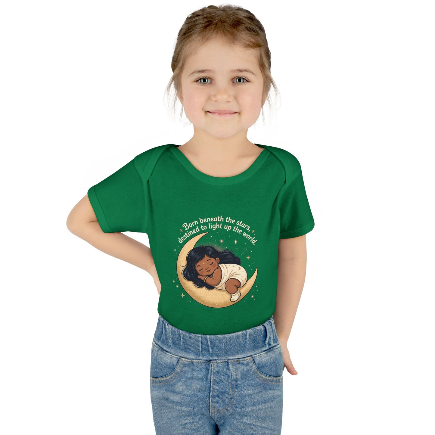 Newborn Moon Baby Bodysuit — "Born Beneath the Stars" Infant Onesie