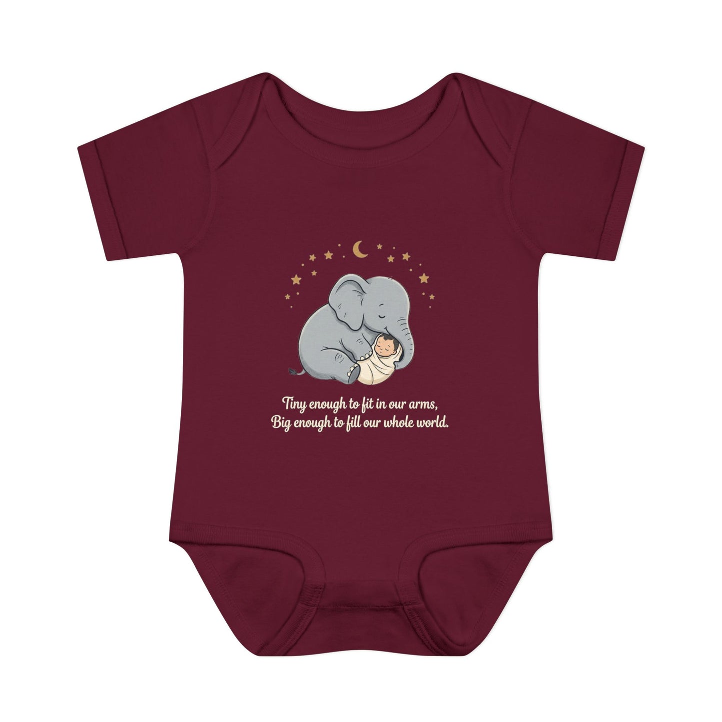 Elephant & Baby Nighttime Infant Bodysuit — Cute Nursery Sleepwear