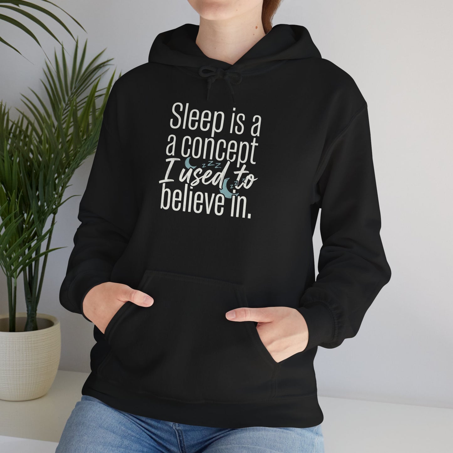 Sleep Is a Concept Hoodie – Funny Insomnia Quote Pullover