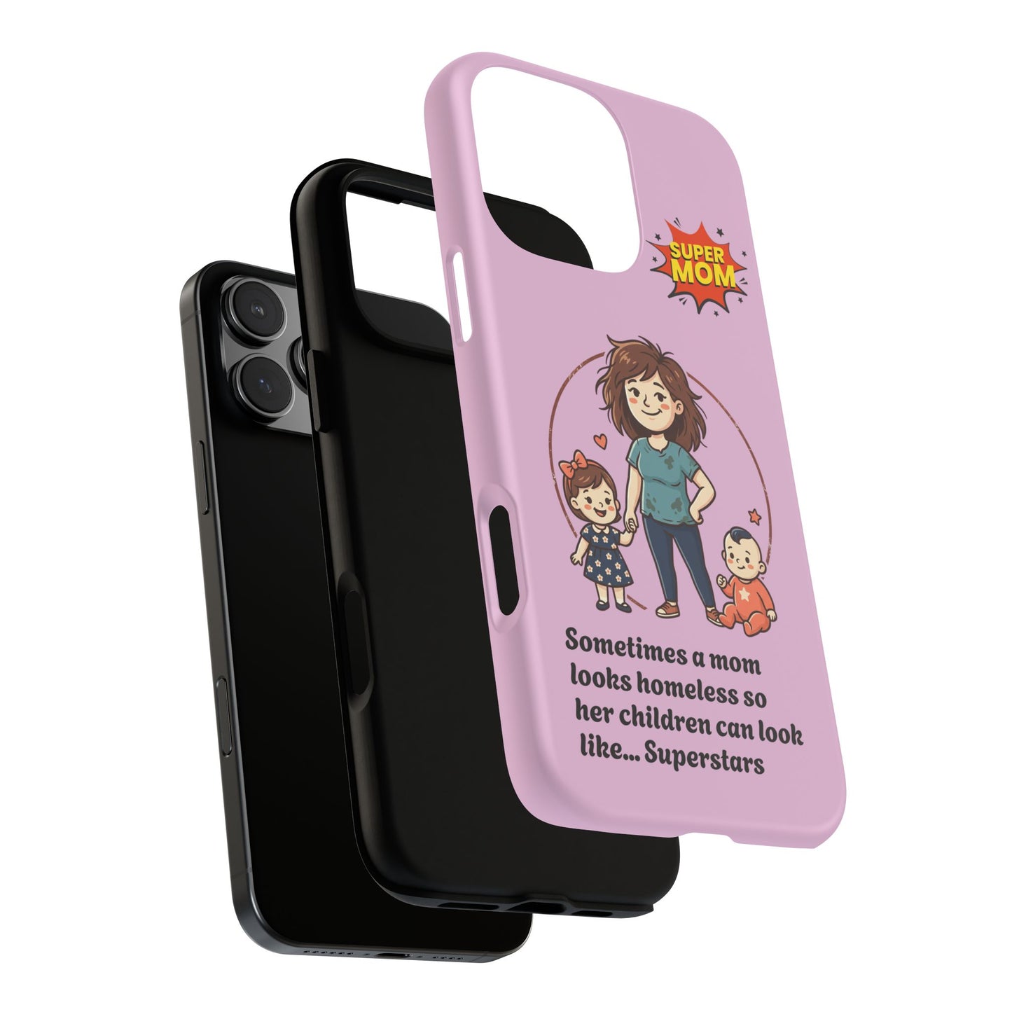 Super Mom Phone Case | Pink Phone Case, Mom Quote