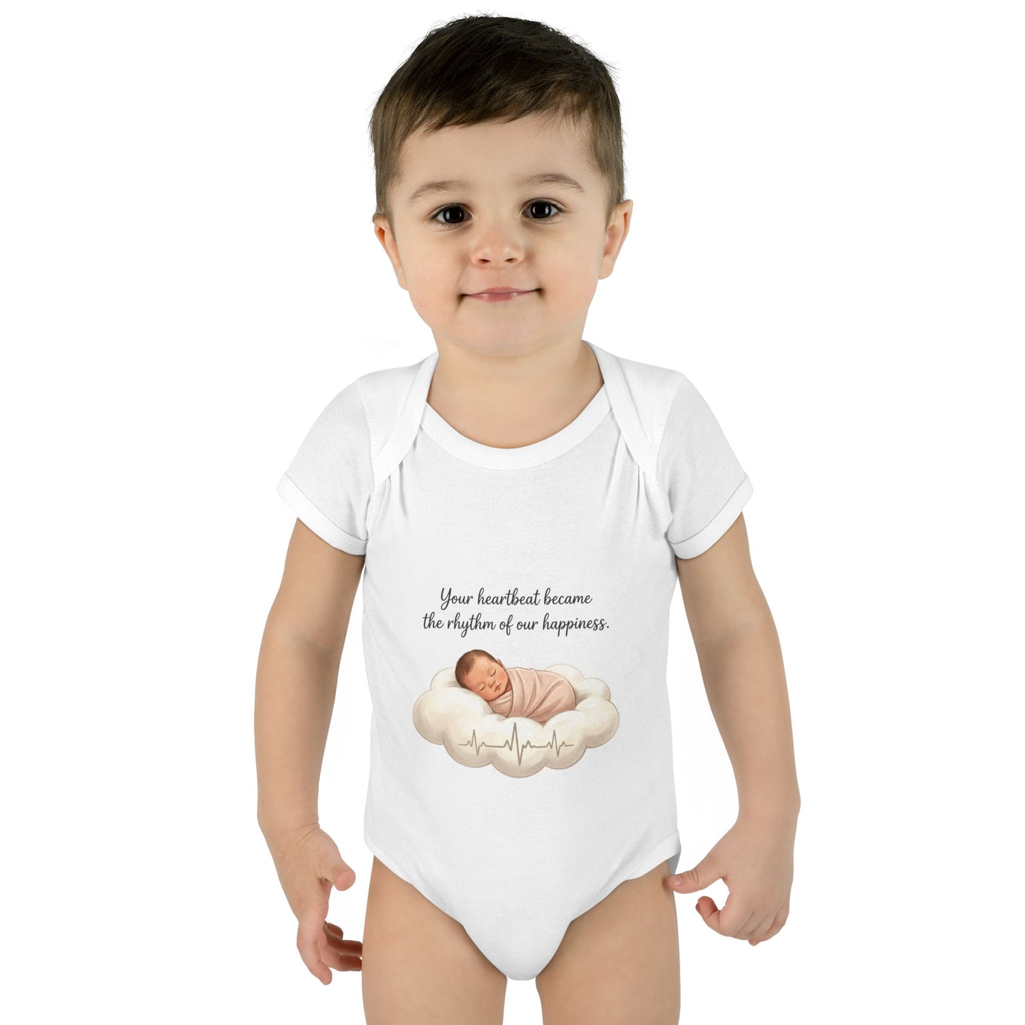 Infant Bodysuit — "Your heartbeat became the rhythm of our happiness" Newborn Baby Gift