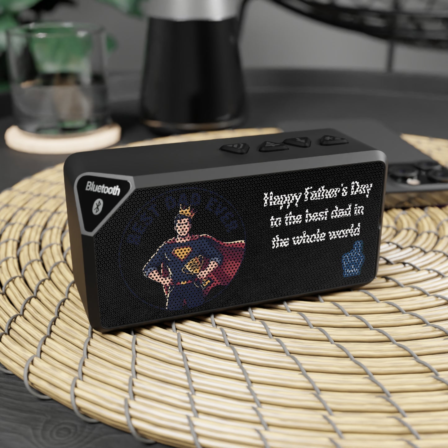 Bluetooth Speaker — "Happy Father's Day to the best dad in the whole world" Superhero Design