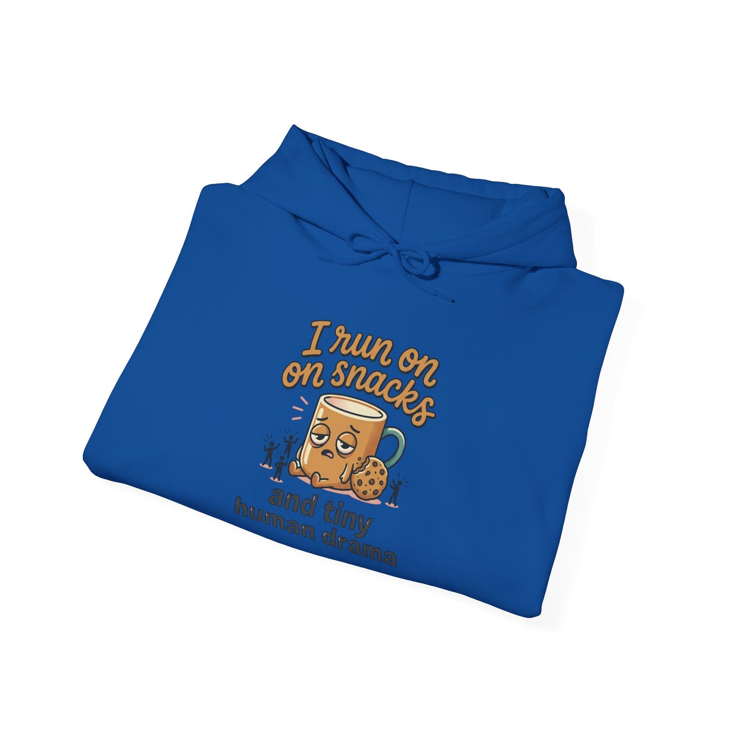 Coffee Mug Hoodie - "I Run on Coffee and Tiny Human Drama" Funny Mom Sweatshirt