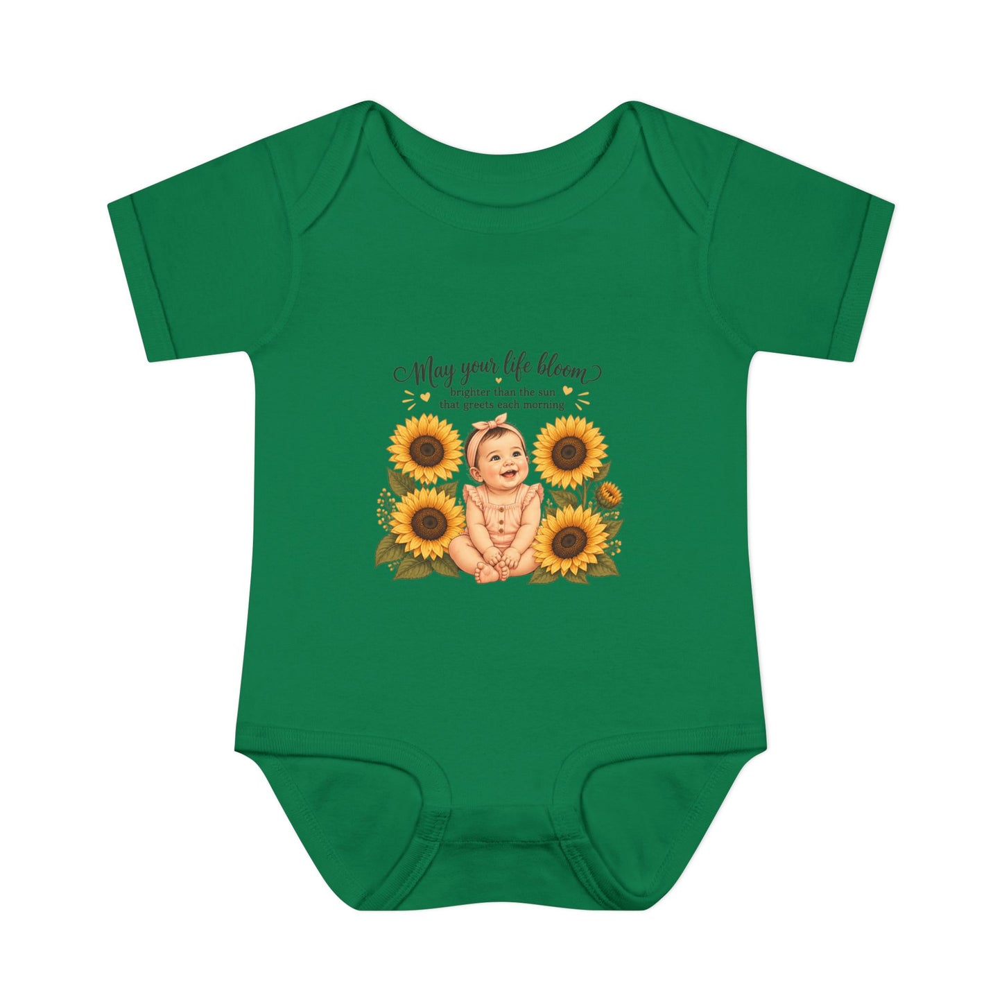 Sunflower Baby Bodysuit – "May Your Life Bloom" Infant Onesie