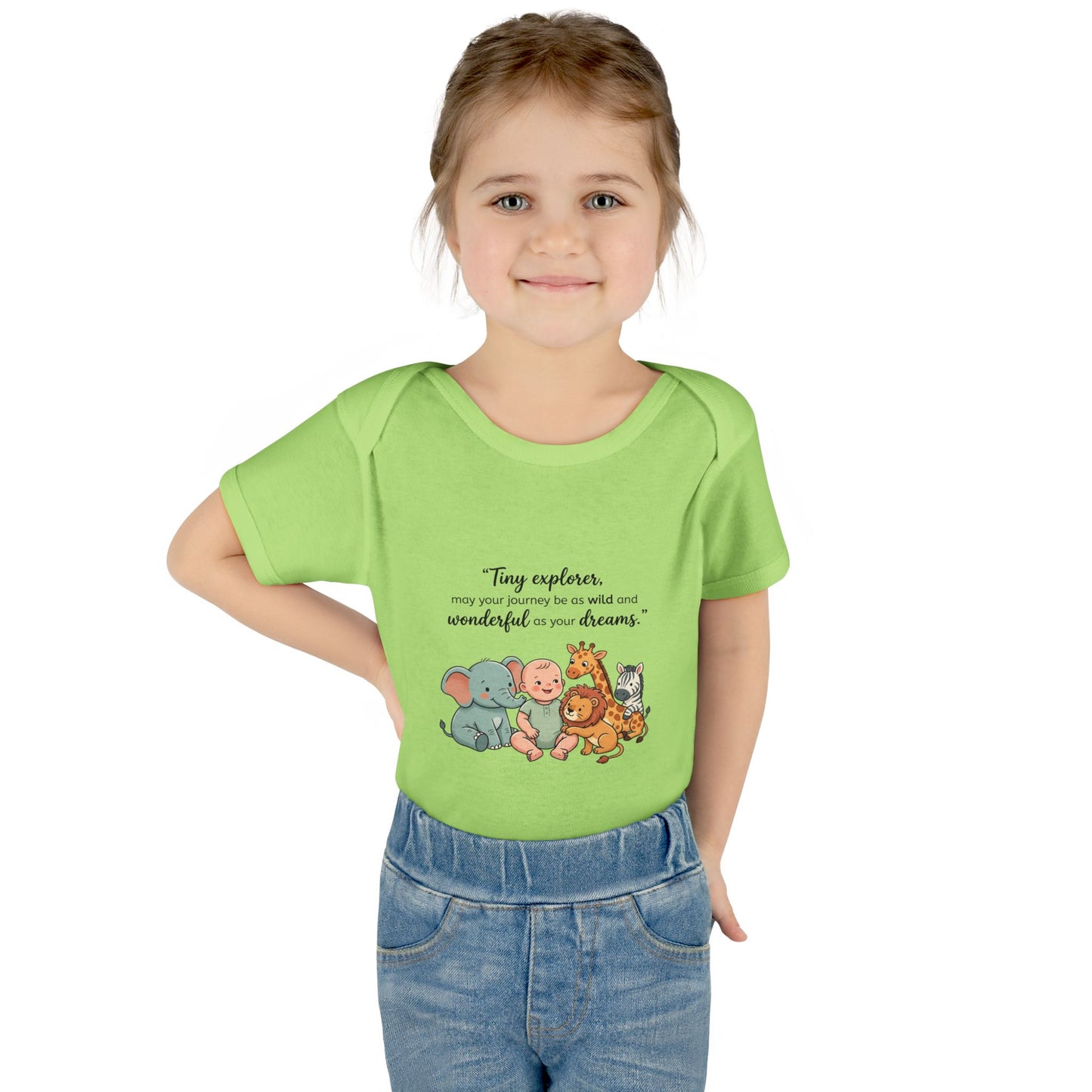 Baby Bodysuit — "Tiny Explorer" Cute Animal Nursery Onesie